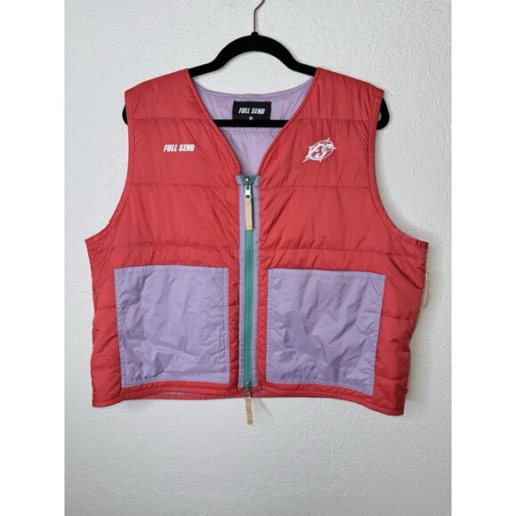 NELK BOYS VEST FULL SEND REVERSIBLE TECHNICAL POUCH POCKET COLOR BLOCK Medium E - Picture 1 of 6